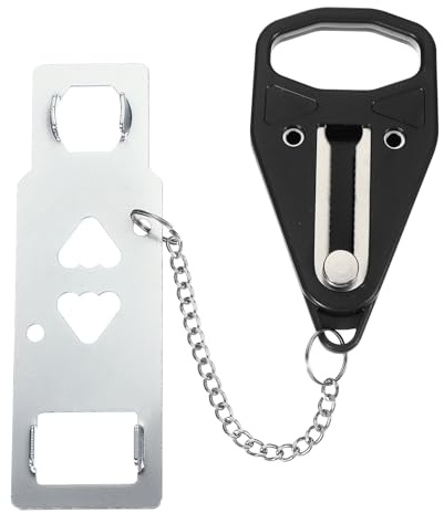 PATIKIL Cerradura de Puerta de Hotel, 1 Paquete de Cerradura Adicional Resistente para Mayor Privacidad y Seguridad Perfecta para Viajes En Hotel, Apartamento de Un Solo Agujero, Negro