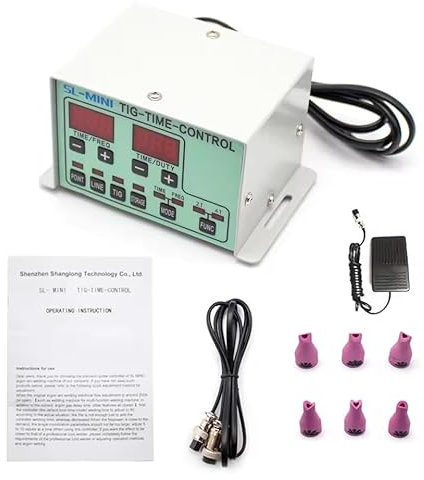 LeTkingok DIY WIG Schweißgerät Zum Kaltschweißen Edelstahl Mini Punktschweißgerät Zeitimpulsregler Modifiziertes Kaltschweißgerät (Mit Fußschalter)