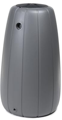 Ondis24 Serbatoio dell'acqua piovana da 200 l, in plastica resistente ai raggi UV, con riempimento automatico, valvola di scarico, coperchio rimovibile, inserto per piante, 60 x 60 x 104 cm (grigio)