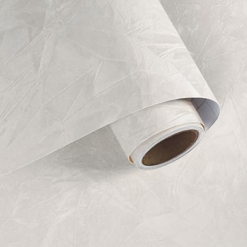 VaryPaper Papel Pintado de Terciopelo Blanco Moderno 40cmx200cm Papels para Forrar Muebles Tela Papel de pared Terciopelo Salon Dormitorio Vinilos para Muebles Armario Joyeros Cajones Estanteria