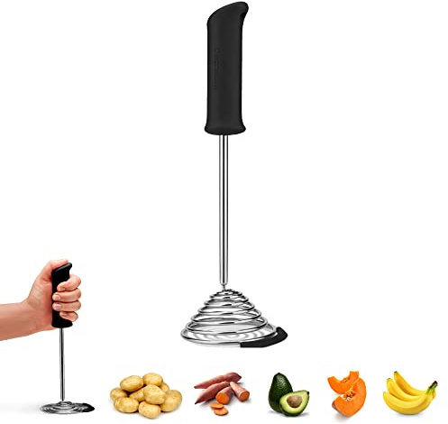 Dreamfarm SMOOD Kartoffelstampfer Edelstahl | Stampft Obst und Gemüse | Spülmaschinenfest | BPA frei | Kartoffelbrei Stampfer zum Stampfen, auskratzen und servieren | Hitzebeständig bis 260°C