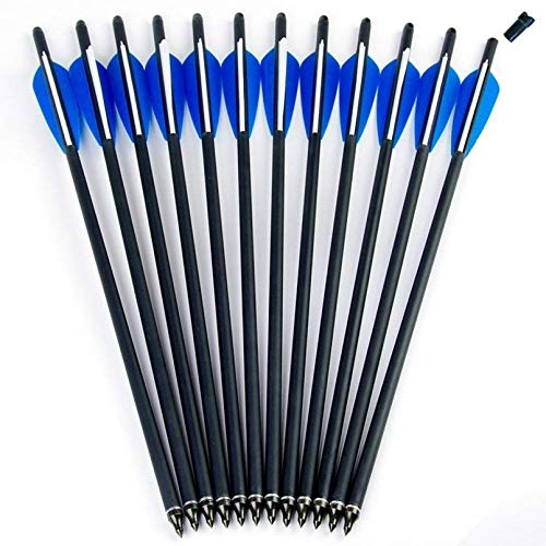 GPP Hunting Archery Carbon Arrow 20 Crossbow Bolts Arrow with 4 vanes and Replaced Arrowhead/Tip 12PC