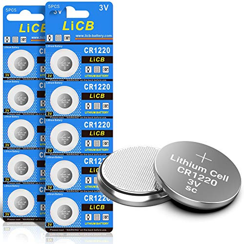 LiCB CR1220 3V Lithium Button Cell Batteries CR 1220 Pack of 10