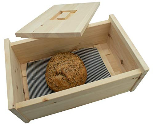 4betterdays.com NATURlich leben! Hochwertige Brotdose aus massivem Zirbenholz - 30x23x14,5 cm - Brotkasten mit abnehmbarem Deckel inkl. Gitter & Bienenwachstuch - Handarbeit aus Österreich