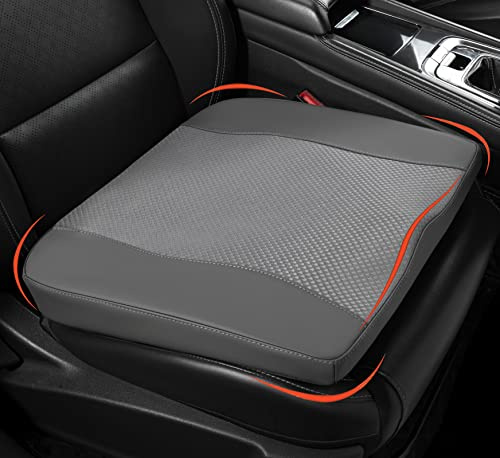 Lofty Aim Car Seat Cushion, Comfort Memory Foam Car Cushions for Driving - Sciatica & Lower Back Pain Relief, Driver Seat Pillow for Vehicles, Office Chair, Wheelchair - Dark Grey