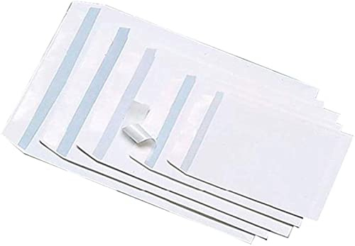 100 pz buste bianche 19x26 cm a sacco 80 gr chiusura autoadesiva a strip