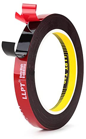 LLPT Doppelseitiges Klebeband I Montageband I Acrylschaum Doppelklebeband I Hohe Beanspruchung Wasserdicht Starkes Klebeband I 13mm*5m für Auto Wände Haus Büro Dekoration(G592513mm)