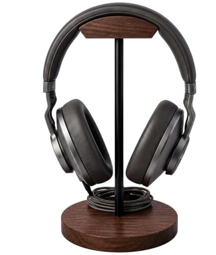 Bliocefo Soporte para auriculares para escritorio, madera y metal, gancho de montaje para juegos, soporte para auriculares de escritorio, soporte de artesanía funcional para todos los auriculares con