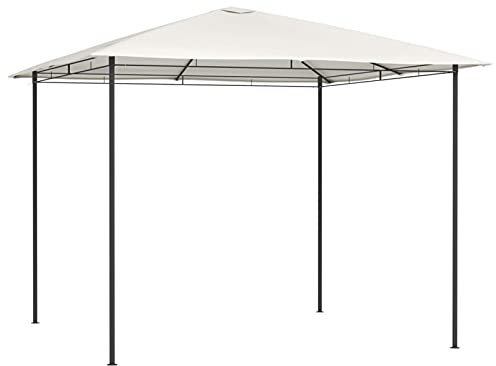 Gecheer Cenador de 3 x 3 x 2,6 m, color crema, 160 g/m², cenador de exterior, toldo, pérgola con tela, pabellón de jardín, carpa para fiestas, cenador para barbacoa, A313608