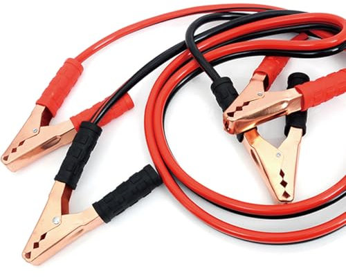 A2ZWORLD Câbles de démarrage pour batterie de voiture 800 AMP, section 10 mm², 2 pièces noir et rouge de 250 cm, pour urgence voiture et moto jusqu'à 2000 cc