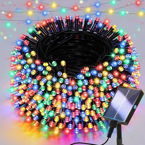 Lighprenix Solar Lights Outdoor Garden - 20m 200LEDs Solar Powered Waterproof Multicolor Fairy Lights with 8 Modes, Upgrated Large-Capacity Outside Decorative String Lights for Tree/Fence/Gazebo/Mesh