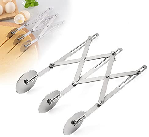 Bogoro Tagliapasta A 3 Ruote, Rotella Tagliapasta, Tagliapasta regolabile, Rotelle Tagliapizza, Divisore Per Pasta A 3 Ruote, Tagliapizza Regolabile,Divisore per Pasta a 3 Ruote con Manico