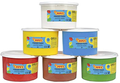 Jovi - Pittura per dita, 6 barattoli da 500 ml, Colori assortiti