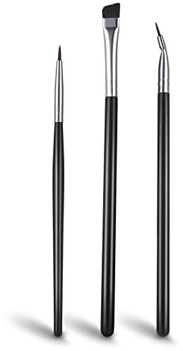 Lusofie 3 Pièces Ensemble de Pinceaux pour Les Yeux Pinceau Eyeliner Angle Pinceau de Maquillage Professionnel Pinceaux à Angle Fin pour Les Yeux