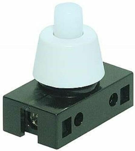 Interruttore a pressione da incasso con contatti a vite per lampade e dispositivi 250 V 2 A, bianco