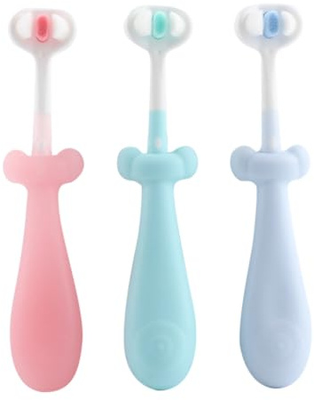 DOITOOL 3 Stück-pack Babyzahnbürsten Mit Weichen Borsten Rutschfester Griff Dekorative Kinderzahnbürste Für Babys Und Kleinkinder