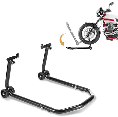 Herrselsam Motorcykellyftare, monteringsställ, motorcykel, framsida, motorcykelstativ, motorcykel, lyftare, breddjusterbar, underhåll/monteringsarbete för motorcyklar upp till 300 kg (svart)