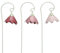 ETC dekorative fröhlich Bunte Mini-Blütenpicks Mini Blumen-Stecker als Glockenblume ca. 8 x 6,5 cm Mengeneinheiten (6, Hellrosa rosa Beere)