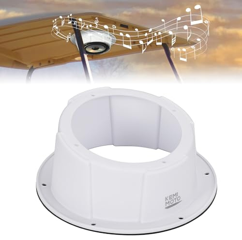 KEMIMOTO 1PCS 6.5 Inch Speaker Pod, 6.5 White Marine Speaker Box Universal Angled UTV Speaker Enclosures Compatible with Marine UTV, RV, Car, Boat, Trunk, Trailer
