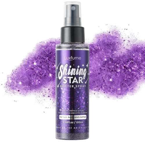 100ml Glitter Spray, Spray Glitter Per Il Corpo, Applicazione Su Pelle, Viso E Capelli, Formula Asciugatura Rapida, Leggero E Non Appiccicoso, Ideale Per Party Ed Eventi (viola)