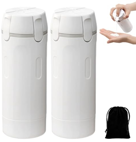 Dispenser da viaggio 4 in 1 con scala ed etichetta, dispenser portatile a prova di perdite, ricaricabile, bottiglie da viaggio, shampoo, articoli da toeletta per voli, borsa da palestra, weekend fuori