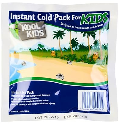 Koolpak 80 x Instant Cold Pack for Kids – Kids Ice Packs for Injuries, Bumps, Bruises and Sports – 15cm x 15cm Single Use Disposable Ice Pack – Great for School First Aid Kits and Headaches Bulk Pack
