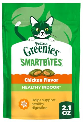 Greenies Feline Smartbites Healthy Indoor Cat Treats, Chicken Flavor, 2.1 oz. Pack
