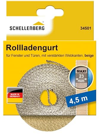 Schellenberg 34501 Cinghia per tapparelle Maxi 23 mm, 4,5 m, beige