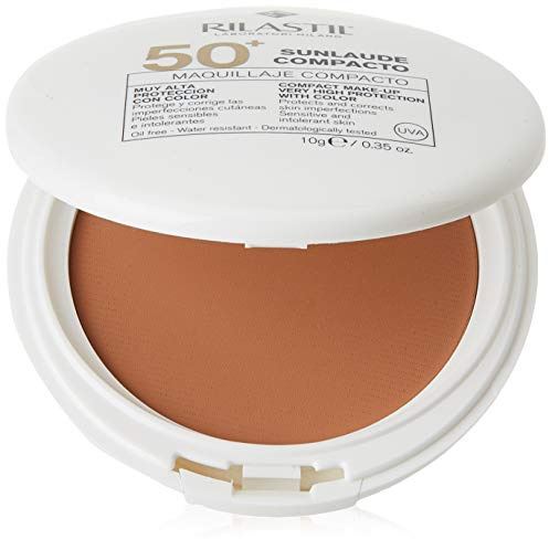 Rilastil Sunlaude - Maquillaje Compacto con Protección Solar SPF 50+, Tono Medium - 10 g