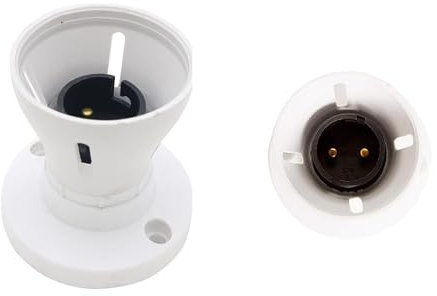 Bayonet Batten White Ceiling Lamp Holder BC B22 Light Bulb Socket Lamp Fitting