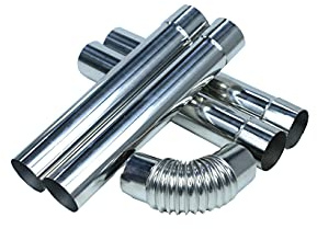 SoloWilder Wood Stove Pipe 2.36 Flue Extension Stainless Steel 14.17in Chimney 4 Straight with 1 Elbow