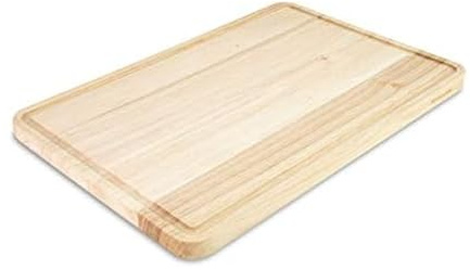 KitchenAid Classic Rubberwood Cutting Board with Perimeter Trench, Extra-Large Reversible Chopping Board, 12-inch x 18-inch, Natural