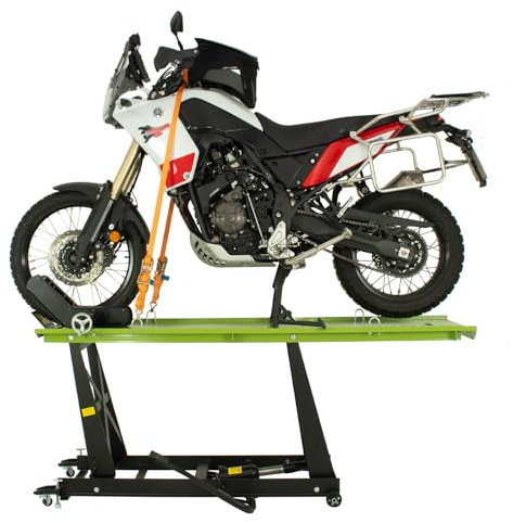 TRUTZHOLM Motorradhebebühne hydraulisch 450 kg Motorradrampe Hebebühne Heber Montagebühne für Motorrad Moped (Grün, XL-Breite 55 cm)