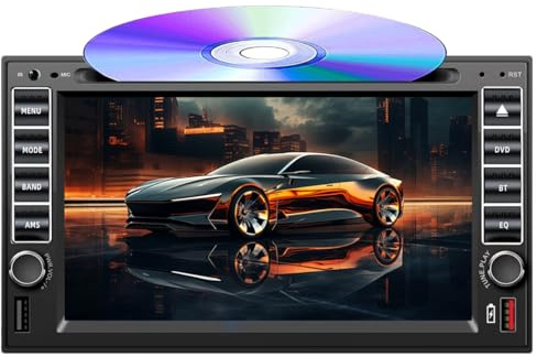 Autoradio touchscreen da 7 pollici, lettore DVD, lettore CD, con lettore a cassetta, supporto autoradio a 2 DIN, USB, SD, telecomando AUX con Bluetooth FM