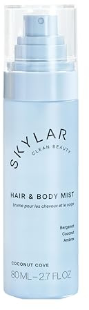 Skylar Coconut Cove Hair & Body Mist | Hypoallergenic & Clean Fragrance | Vegan, Cruelty Free, and Safe For Sensitive Skin | 80 ML, 2.7 Fl Oz