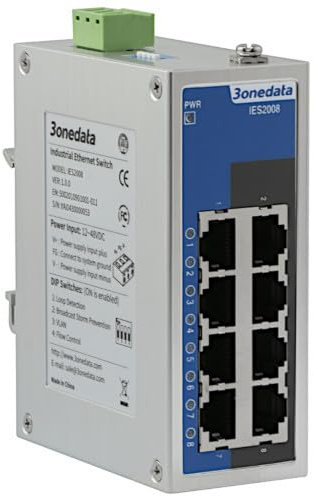 IES2008L-MKC, Unmanaged ethernet switch industriale con 8 porte RJ45