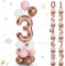 PYEUIFT Foil Palloncini Numeri 3, Set di palloncini, 30 pollici Oro rosa Palloncini Compleanno 3, Numeri Gonfiabili Palloncini 3, Compleanno Gonfiabili Pallone per Anniversario