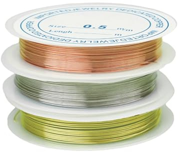 Crafting Wire for Jewellery Making, 3Pcs 0.5mm Craft Wire Jewellery Bracelet Copper Wires for Jewellery Making Supplies Beading Wires for Jewellery Earrings Necklace Handmade DIY - 6.5M