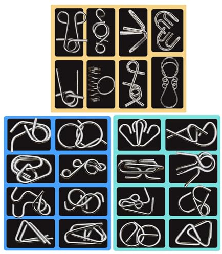 Puzzle en Fil de Métal - Jeu de Bouton en Métal Défi pour L' - Jouet Éducatif Et Récompense pour l'enseignement | Adolescents Adultes Famille Fils Filles