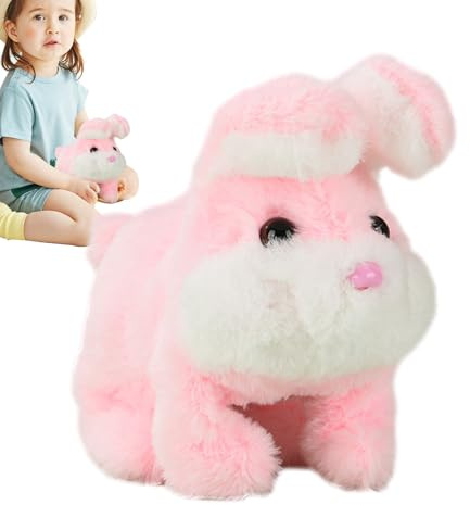 Generico Animali Domestici Elettronici Giocattolo per Bambini - Coniglio Educativo che Cammina con Suono - Coniglio Interattivo | Regalo per Bambini Bambine Compleanno Natale Pasqua Ideale