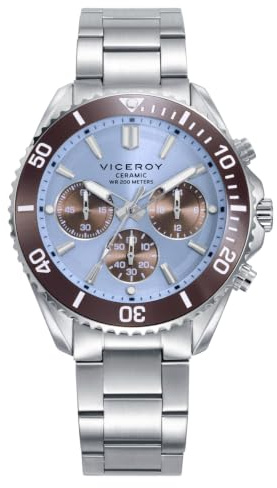 Viceroy Reloj Cronógrafo Hombre de Acero Inoxidable - 41 mm - Movimiento de Cuarzo - 41179