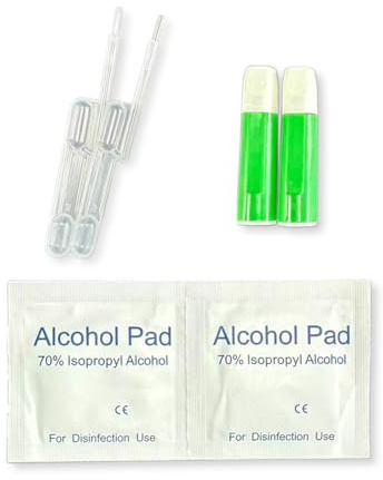 2 accesorios para vitamina D VD kit de prueba rápida: almohadillas de alcohol/pipetas desechables/lancetas estériles