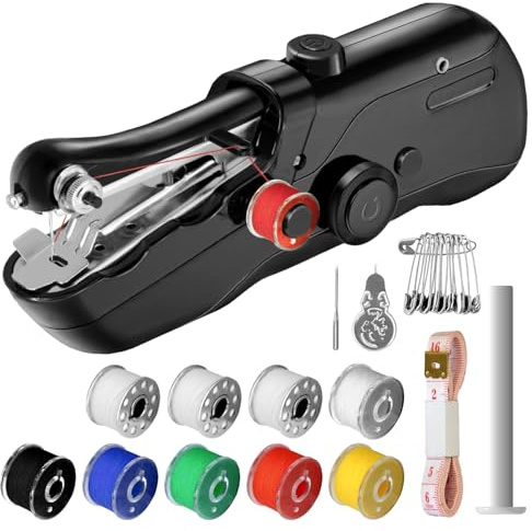 Handheld Sewing Machine, Handheld Sewing Machine,Mini Portable Electric Sewing Machine for Beginners Adult (Black)