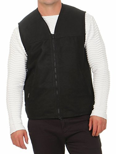 der-Fellmann Lammfellweste Firminus o.K. schwarz Größen XXL - 54 Herren Weste Lederweste