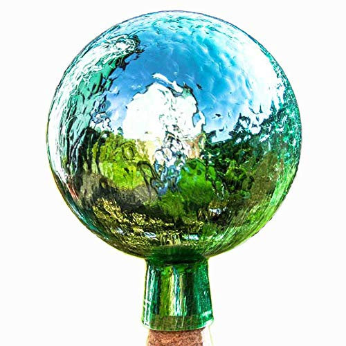 Lauschaer Glaskunst-Gartendeko Thüringer Rosenkugel - 15 cm - Mint Craquelet