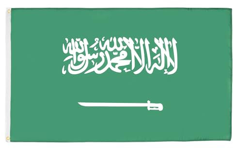 AZ FLAG - Flagge Saudi-Arabien - 150x90 cm - Saudi-Arabische Fahne 90 x 150 Cm Feiner Polyester - Flaggen