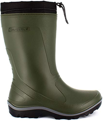 Spirale Stratos, Bottes de Pluie Unisex Adultes, Bottes Impermeable, Feutre Triple Couche avec Isolation, Vert, 48 EU
