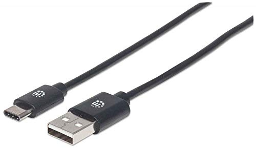 Manhattan 354912 USB 2.0 Typ C-Kabel Typ C-Stecker auf Typ A-Stecker 480 Mbit/s, 0,5m schwarz