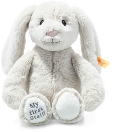 Steiff 242342 Soft Cuddly Friends My First Hoppie Hase - 26 cm - Kuscheltier für Babys - Creme, weiß, 151 g, 1 Stück (1er Pack)