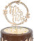 Riceel Hochzeit Holz Kuchen Topper Mr Mrs Deko Tortenaufsatz Holz für Hochzeitstorte Tortendeko Tortenstecker für Hochzeit Jubiläum Verlobung Holzfarbe und Goldfarbe (Holz1)